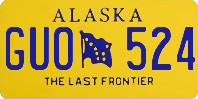 AK license plate GUO524