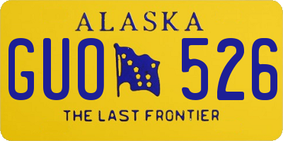 AK license plate GUO526