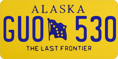 AK license plate GUO530