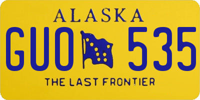 AK license plate GUO535