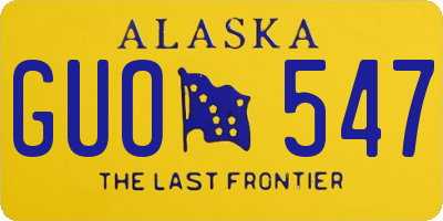 AK license plate GUO547