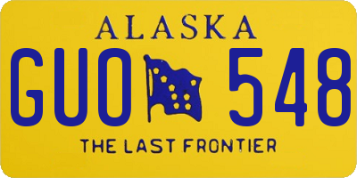AK license plate GUO548