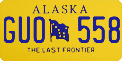 AK license plate GUO558