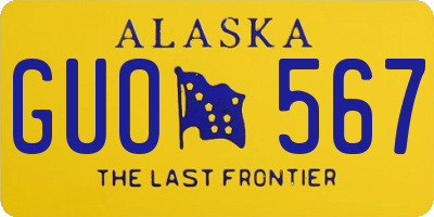 AK license plate GUO567