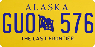 AK license plate GUO576
