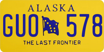 AK license plate GUO578