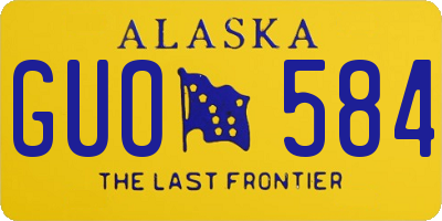 AK license plate GUO584