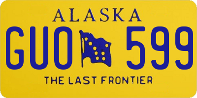AK license plate GUO599