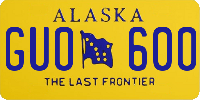 AK license plate GUO600