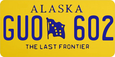 AK license plate GUO602
