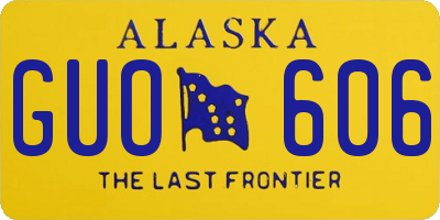 AK license plate GUO606