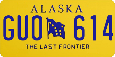 AK license plate GUO614