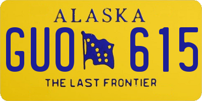 AK license plate GUO615