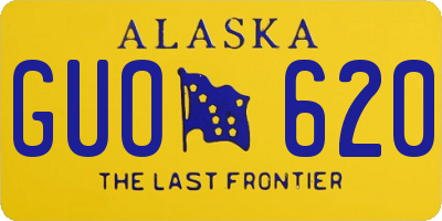 AK license plate GUO620