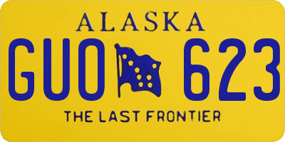 AK license plate GUO623