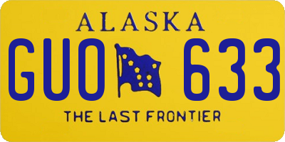 AK license plate GUO633