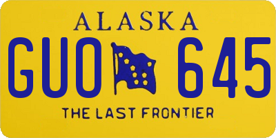AK license plate GUO645
