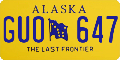 AK license plate GUO647