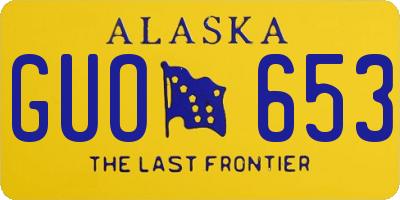 AK license plate GUO653