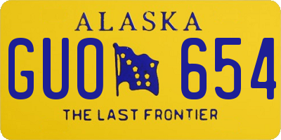 AK license plate GUO654