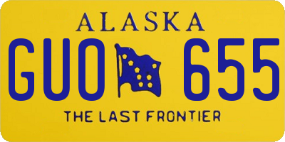 AK license plate GUO655