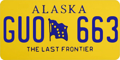 AK license plate GUO663