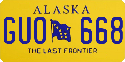 AK license plate GUO668