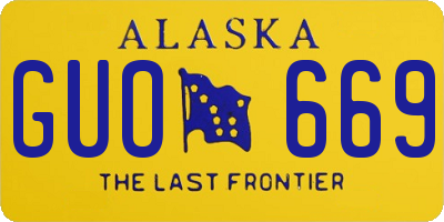 AK license plate GUO669