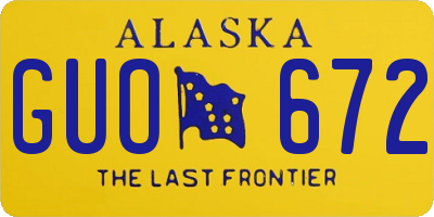 AK license plate GUO672