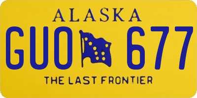 AK license plate GUO677