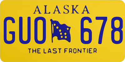 AK license plate GUO678