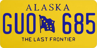 AK license plate GUO685