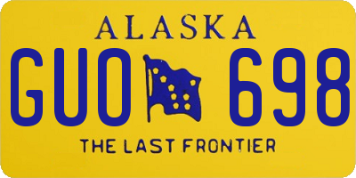 AK license plate GUO698