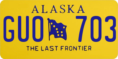 AK license plate GUO703