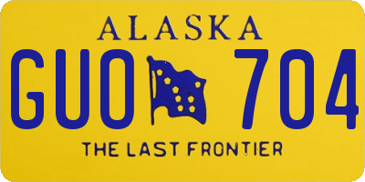 AK license plate GUO704