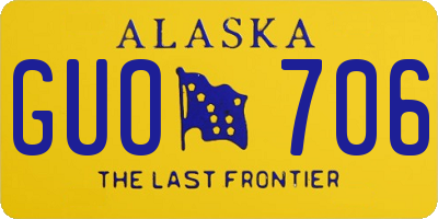 AK license plate GUO706