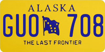 AK license plate GUO708