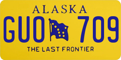 AK license plate GUO709