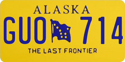 AK license plate GUO714