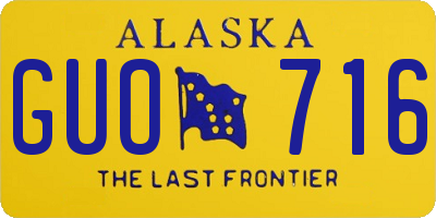 AK license plate GUO716