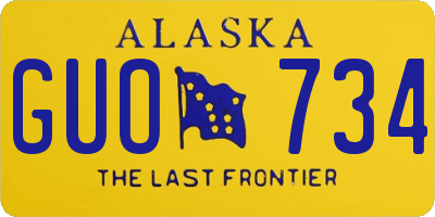 AK license plate GUO734