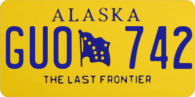 AK license plate GUO742