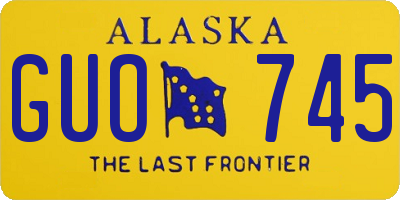 AK license plate GUO745