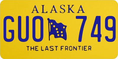 AK license plate GUO749