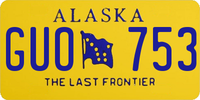 AK license plate GUO753