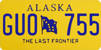 AK license plate GUO755