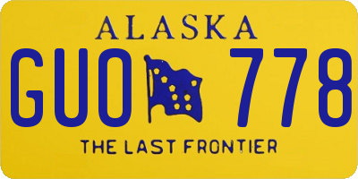 AK license plate GUO778