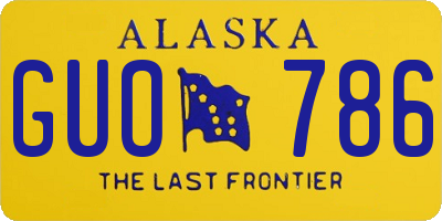 AK license plate GUO786