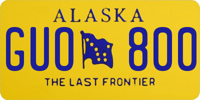 AK license plate GUO800