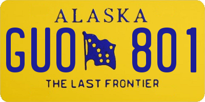 AK license plate GUO801